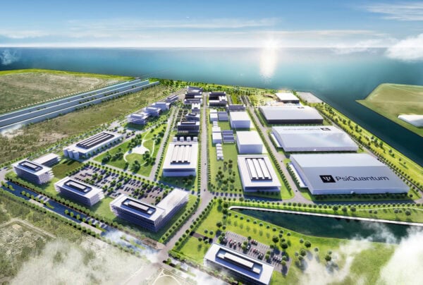 Rendering of the IQMP with Lake Michigan in the background