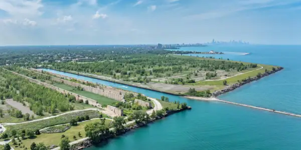 View of the IQMP with Chicago's skyline in the background
